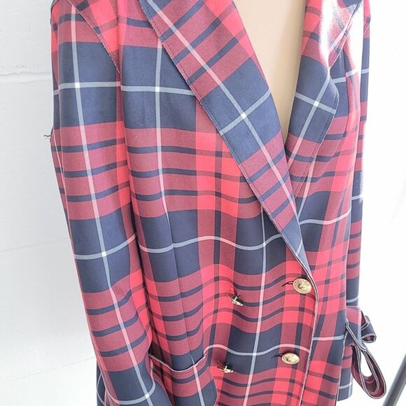 Women’s Nygard Navy & Red Plaid Spring Jacket Size L. New with Tags - Picture 2 of 8